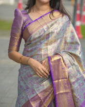 Load image into Gallery viewer, Elegant Wedding Wear Multi Color Kanjivaram Silk Pure Zari Weaving with Beautiful Meena Weaving Saree