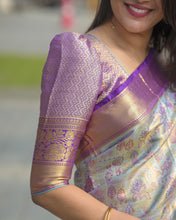 Load image into Gallery viewer, Elegant Wedding Wear Multi Color Kanjivaram Silk Pure Zari Weaving with Beautiful Meena Weaving Saree