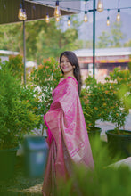 Load image into Gallery viewer, Lustrous Wedding Wear Jacquard Zari Weaving Work Kanchipuram Silk Saree With Flaunt Blouse Piece