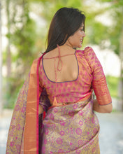 Load image into Gallery viewer, Admirable Function Wear Jacquard Zari Weaving Work Kanjivaram Silk Saree With Ephemeral Blouse Piece