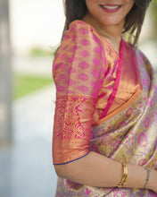Load image into Gallery viewer, Admirable Function Wear Jacquard Zari Weaving Work Kanjivaram Silk Saree With Ephemeral Blouse Piece