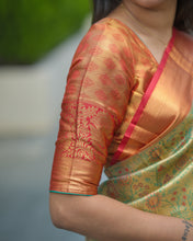Load image into Gallery viewer, Admirable Function Wear Jacquard Zari Weaving Work Kanjivaram Silk Saree With Ephemeral Blouse Piece