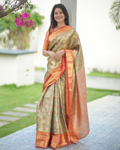 Load image into Gallery viewer, Admirable Function Wear Jacquard Zari Weaving Work Kanjivaram Silk Saree With Ephemeral Blouse Piece