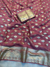 Load image into Gallery viewer, Adorning Function Wear Pure Viscose Georgette Jacquard Weaving Work Fancy Designer Saree With Blouse