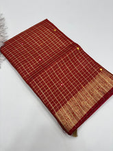 Load image into Gallery viewer, Scrupulous Festive Pure Kota Chex Design Embroidery Paper Work Jacquard Border Designer Saree With Blouse Piece