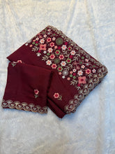 Load image into Gallery viewer, Marvellous Wedding Wear Soft Georgette Embroidery Work Fancy Desginer Saree With Blouse Piece
