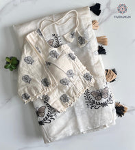 Load image into Gallery viewer, New Beautiful Chanderi Cotton Heavy Embroidered n Tussels Work Fancy Designer Wedding Wear Saree With Stitched Blouse
