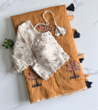 Load image into Gallery viewer, New Dalliance Chanderi Cotton Embroidery n Tussels Work Fancy Designer Function Wear Saree With Stitched Blouse