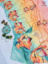 Load image into Gallery viewer, Latest Function Wear Multicolor Soft Chiffon Print Embroidery n Hand Work Fancy Designer Saree With Blouse