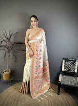Load image into Gallery viewer, Elegant Wedding Wear Pure Soft Silk Printed Zari Weaving n Rich Pallu Designer Saree