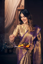 Load image into Gallery viewer, Wedding Wear Purple Color Kanjivaram Silk Pure Zari Weaving with Beautiful Meena Weaving Saree
