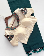 Load image into Gallery viewer, Latest Cotton Fabric Tussels Work Fancy Designer Function Wear Saree With Stitched Blouse