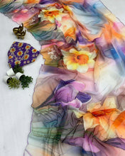 Load image into Gallery viewer, Latest Festive Wear Multicolor Soft Chiffon Print Embroidery n Hand Work Fancy Designer Saree With Blouse