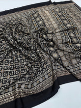 Load image into Gallery viewer, Redolent Function Wear Pure Soft Crape Silk Ajrak Printed Rich Pallu Fancy Designer Saree For Women