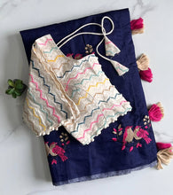 Load image into Gallery viewer, Latest Wedding Wear Chanderi Cotton Embroidery n Tussels Work Fancy Designer Saree With Stitched Blouse