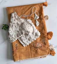 Load image into Gallery viewer, Latest Wedding Wear Chanderi Cotton Embroidery n Tussels Work Fancy Designer Saree With Stitched Blouse