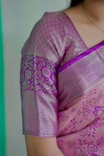Load image into Gallery viewer, Rhapsodic Function Wear Jacquard Zari Weaving Work Kanchipuram Silk Saree With Ephemeral Blouse Piece