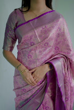 Load image into Gallery viewer, Rhapsodic Function Wear Jacquard Zari Weaving Work Kanchipuram Silk Saree With Ephemeral Blouse Piece