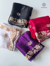 Load image into Gallery viewer, Latest Festive Wear Barbari Silk Embroidery n Cutwork Fancy Designer Saree With Unstitched Blouse Piece