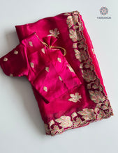 Load image into Gallery viewer, Latest Festive Wear Barbari Silk Embroidery n Cutwork Fancy Designer Saree With Unstitched Blouse Piece