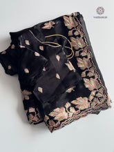 Load image into Gallery viewer, Latest Festive Wear Barbari Silk Embroidery n Cutwork Fancy Designer Saree With Unstitched Blouse Piece