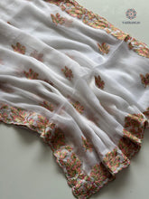 Load image into Gallery viewer, Latest Festive Wear Barbari Silk Embroidery n Cutwork Fancy Designer Saree With Unstitched Blouse Piece