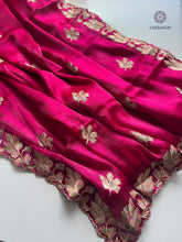 Load image into Gallery viewer, Latest Festive Wear Barbari Silk Embroidery n Cutwork Fancy Designer Saree With Unstitched Blouse Piece