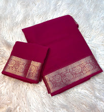 Load image into Gallery viewer, Blissful Function Wear Soft Chiffon Jacquard Weaving Border Fancy Designer Saree With Blouse Piece