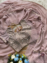 Load image into Gallery viewer, New Elegant Faux Georgette Heavy Sequence With Crush Plated Frill Work Fancy Designer Saree With Unstitched Blouse