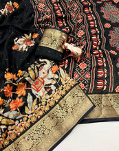 Load image into Gallery viewer, Whimsical Function Wear Black Colour Georgette Jacquard Weaving Border Rich Pallu Fancy Designer Saree For Party