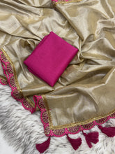 Load image into Gallery viewer, New Festive wear Tissue Silk Cut Work Lace Border Fancy Designer Saree With Blouse Piece