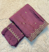 Load image into Gallery viewer, Admirable Festive Wear Crush Silk Embroidery n Sequence Work Designer Saree With Blouse Piece