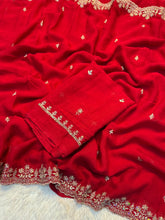 Load image into Gallery viewer, Admirable Festive Wear Crush Silk Embroidery n Sequence Work Designer Saree With Blouse Piece
