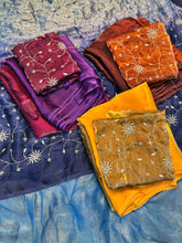 Load image into Gallery viewer, Charming Double Shaded Festive Wear Silk Fancy Designer Saree With Heavy Beads Work Blouse