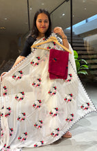 Load image into Gallery viewer, New Wedding wear Color Georgette Embrodiered Work Fancy Designer Saree With Contrast Blouse Piece