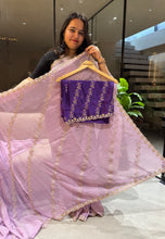 Load image into Gallery viewer, Marvellous Wedding Wear Pure Crunchy Silk Embroidery Work Fancy Desginer Saree With Blouse