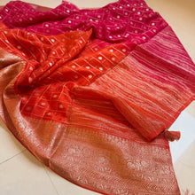 Load image into Gallery viewer, Delightful Festive Wear Double Shaded Chinnon Jacquard Weaving Border Fancy Designer Saree