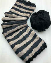 Load image into Gallery viewer, New Georgette Satin Black n White Digital Printed Saree With Sequence Work Border