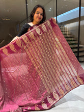 Load image into Gallery viewer, Graceful Party Wear Soft Tussar Silk Jacquard Zari Work Border Fancy Designer Saree For Wedding