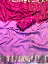 Load image into Gallery viewer, Exuberant Party Wear Pure Soft Viscose Silk Jacquard Work Border Saree With Matching Blouse