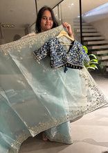 Load image into Gallery viewer, New Wedding Wear Silk Embroidery n Sequence Work Fancy Designer Saree With Stitched Blouse