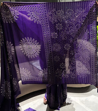 Load image into Gallery viewer, Artisanal Function Wear Pure Satin Silk Ajrak Printed Rich Pallu n Mirror Work Designer Saree