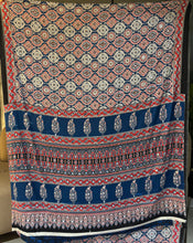 Load image into Gallery viewer, Glamorous Function Wear Pure Satin Silk Ajrak Printed Rich Pallu n Mirror Work Fancy Saree With Blouse Piece