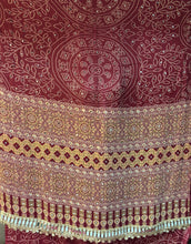 Load image into Gallery viewer, Gratifying Function Wear Pure Satin Silk Ajrak Printed Rich Pallu n Mirror Work Designer Saree With Blouse Piece
