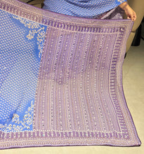 Load image into Gallery viewer, Blissful Party Wear Georgette Jacquard Zari n Mirror Work Border Fancy Saree With Blouse Piece