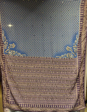Load image into Gallery viewer, Blissful Party Wear Georgette Jacquard Zari n Mirror Work Border Fancy Saree With Blouse Piece