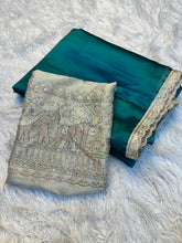 Load image into Gallery viewer, Divine Festive Wear Silk Embroidery n Bids Work Blouse Designer Saree For Occasion