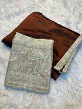 Load image into Gallery viewer, Divine Festive Wear Silk Embroidery n Bids Work Blouse Designer Saree For Occasion