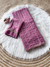 Load image into Gallery viewer, Fantabulous Wedding Wear Pure Silk Embriodery N Sequence Cut Work Border Fancy Designer Saree With Blouse