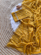 Load image into Gallery viewer, Fantabulous Wedding Wear Pure Silk Embriodery N Sequence Cut Work Border Fancy Designer Saree With Blouse